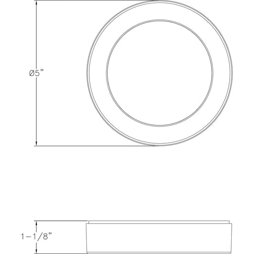 Progress Lighting Everlume Collection White 5 Inch Edgelit Round Flush Mount 3000K (P810024-030-30)