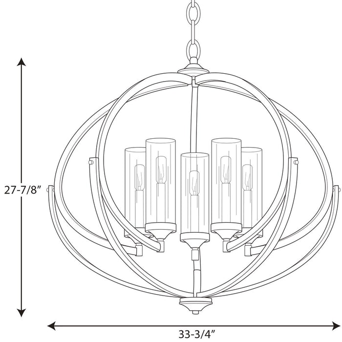 Progress Lighting Evoke Collection Five-Light Chandelier (P400117-104)