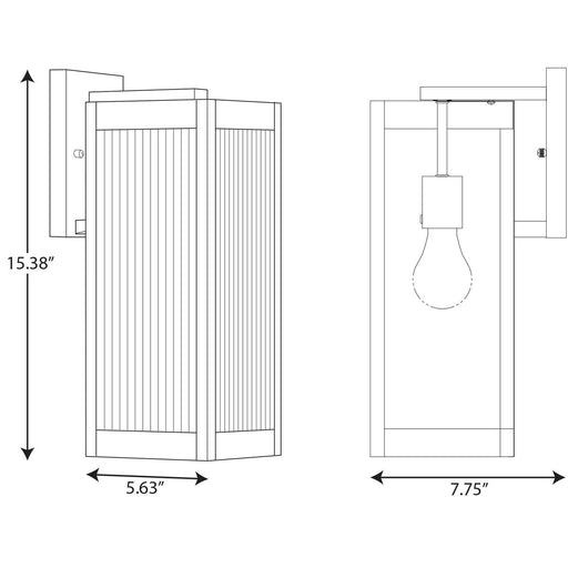 Progress Lighting Felton Collection Black One-Light Medium Wall Lantern (P560130-031)