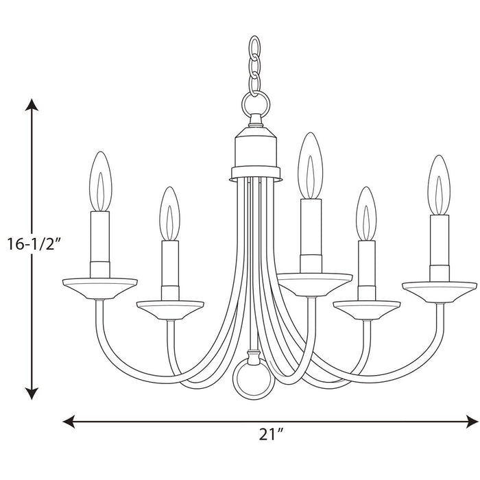 Progress Lighting Five-Light Chandelier In Brushed Nickel (P4008-09)