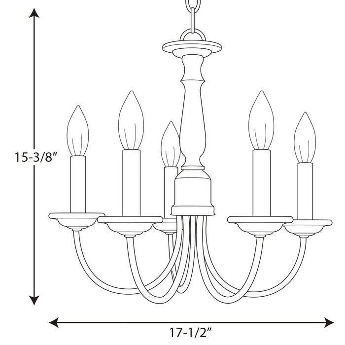 Progress Lighting Five-Light Chandelier In Brushed Nickel (P4009-09)