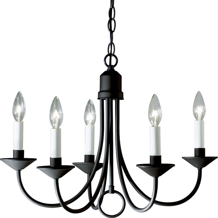 Progress Lighting Five-Light Chandelier In Textured Black (P4008-31)