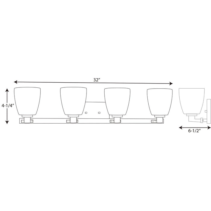 Progress Lighting Fleet Collection Four-Light Bath And Vanity (P2168-09)