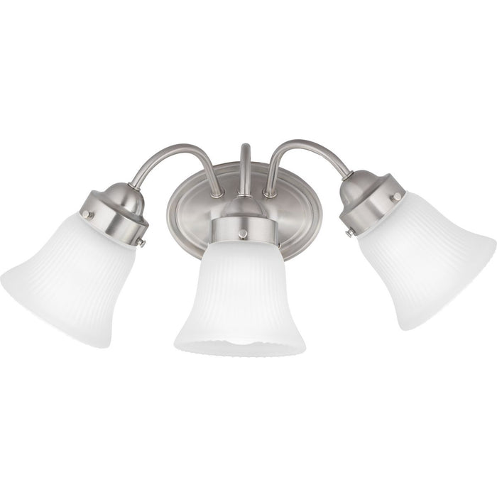 Progress Lighting Fluted Glass Collection Three-Light Bath And Vanity (P3289-09ET)