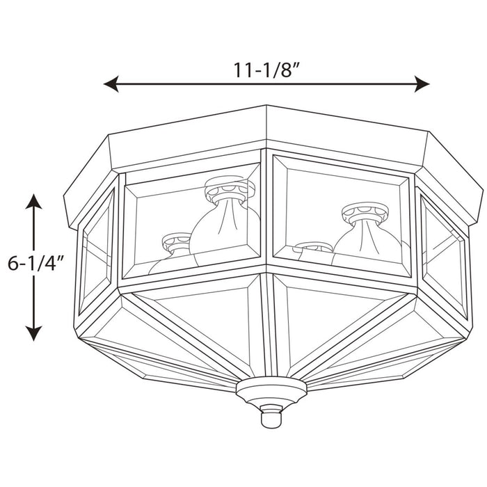 Progress Lighting Four-Light Beveled Glass 11-1/8 Inch Close-To-Ceiling (P5789-09)