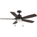 Progress Lighting Freestone Collection 6.5W 5-Blade Ceiling Fan With Light Antique Bronze (P250095-020-WB)