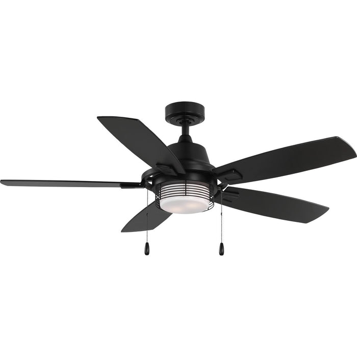 Progress Lighting Freestone Collection 6.5W 5-Blade Ceiling Fan With Light Matte Black (P250095-31M-WB)