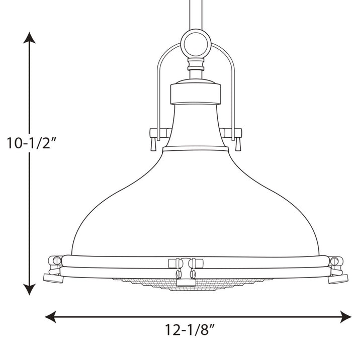 Progress Lighting Fresnel Lens Collection 12 Inch One-Light LED Pendant 3000K (P5188-0930K9)