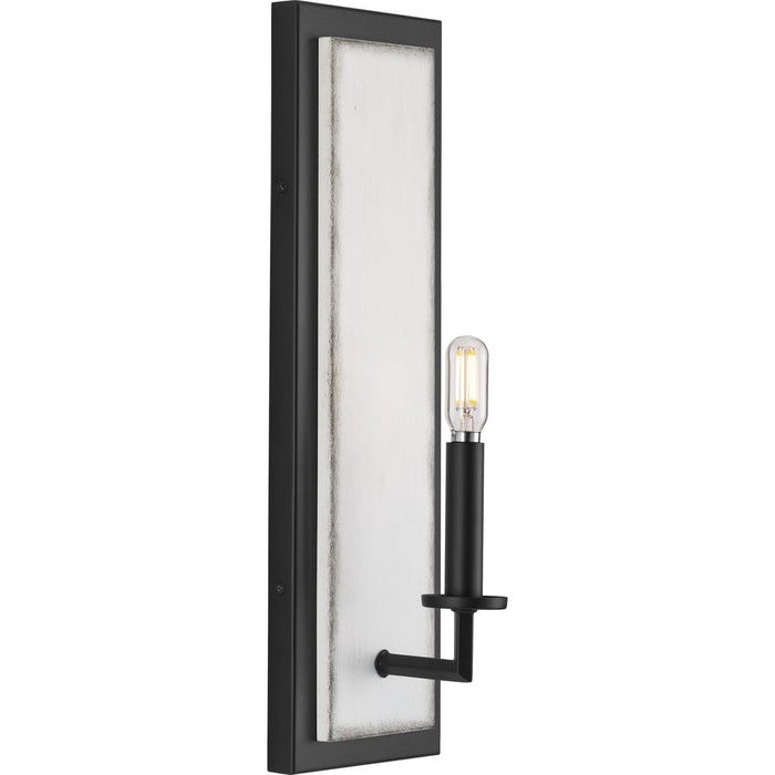 Progress Lighting Galloway Collection One-Light 18 Inch Matte Black Modern Farmhouse Wall Bracket With Distressed White Accents (P710109-31M)