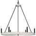 Progress Lighting Galloway Collection Six-Light 28.25 Inch Matte Black Modern Farmhouse Chandelier With Distressed White Accents (P400302-31M)
