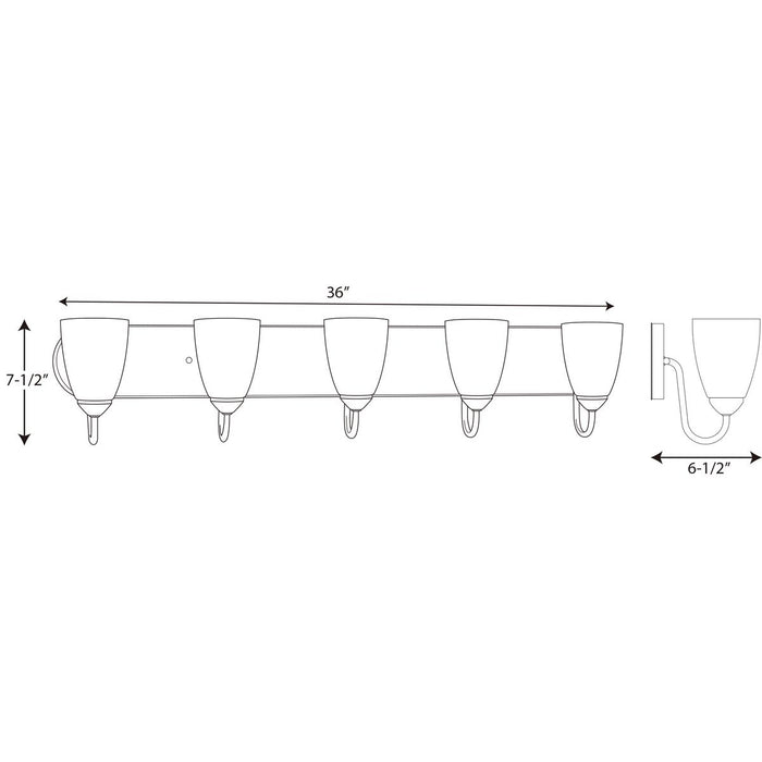 Progress Lighting Gather Collection Five-Light Bath And Vanity (P2713-09)