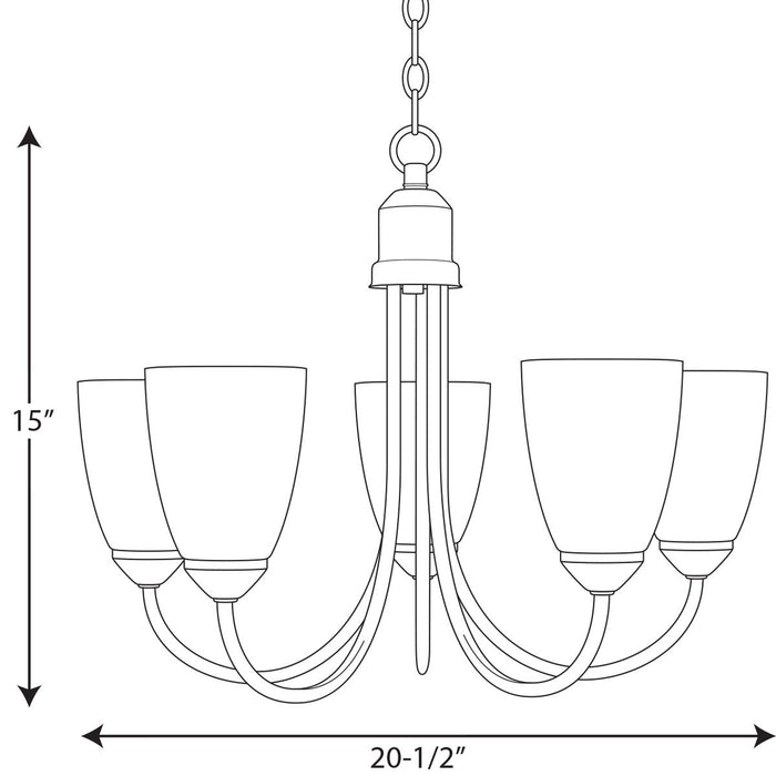 Progress Lighting Gather Collection Five-Light Chandelier (P4441-09)