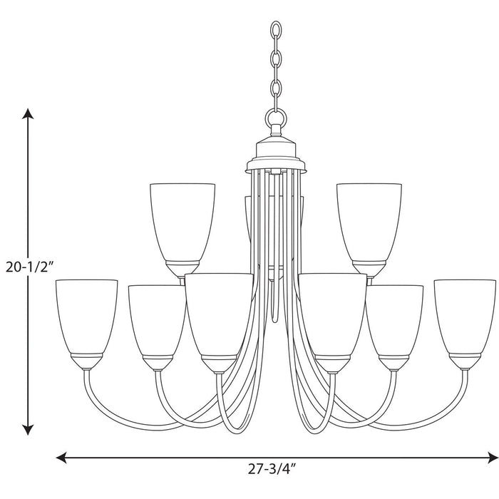 Progress Lighting Gather Collection Nine-Light Two-Tier Chandelier (P4627-09)