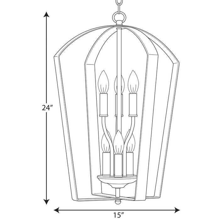 Progress Lighting Gather Collection Six-Light Foyer Pendant (P3929-09)