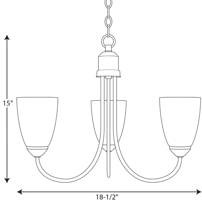 Progress Lighting Gather Collection Three-Light Chandelier (P4440-20)