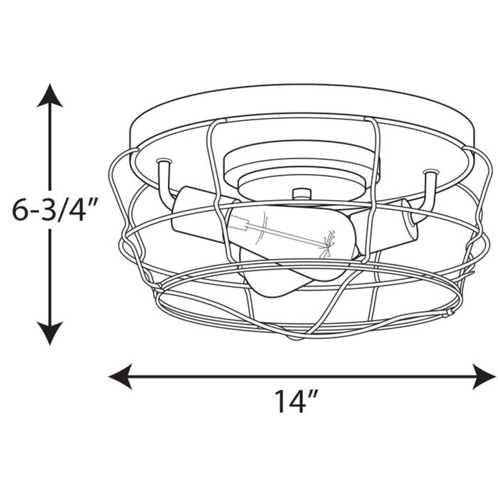 Progress Lighting Gauge Collection Two-Light Flush Mount (P350037-143)