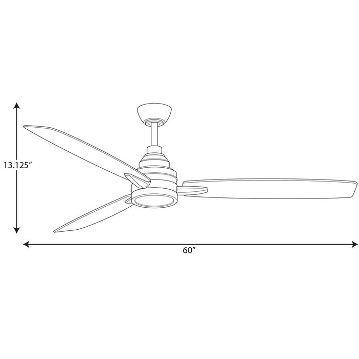 Progress Lighting Gaze Collection 60 Inch LED Three-Blade Ceiling Fan 3000K (P2554-1530K)