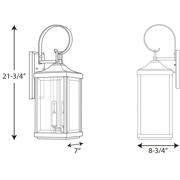 Progress Lighting Gibbes Street Collection Two-Light Medium Wall-Lantern (P560022-020)