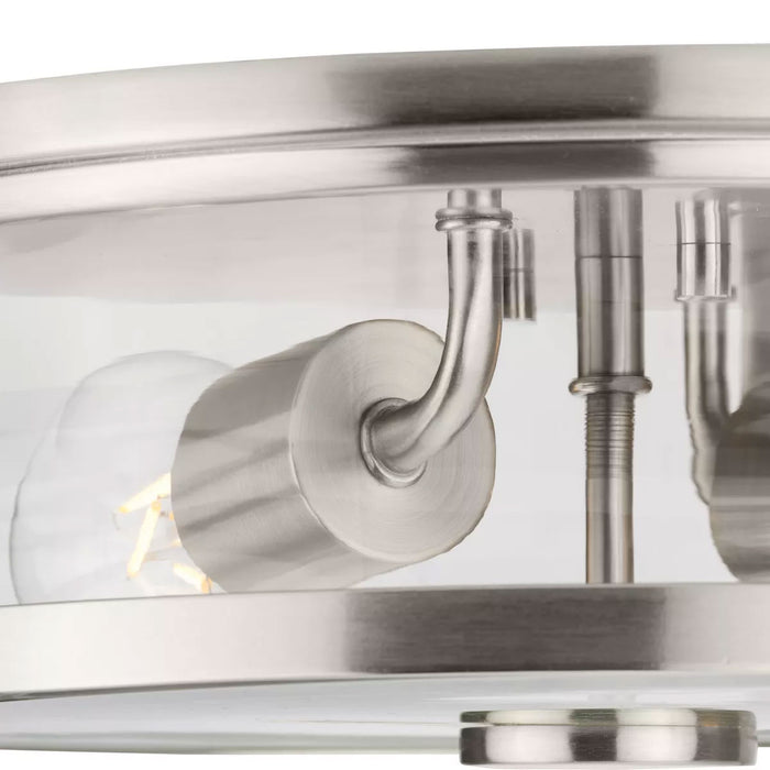 Progress Lighting Gilliam Collection 15W Two-Light Flush Mount Brushed Nickel (P350253-009)