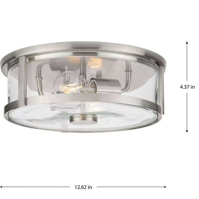 Progress Lighting Gilliam Collection 15W Two-Light Flush Mount Brushed Nickel (P350253-009)