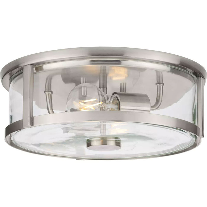 Progress Lighting Gilliam Collection 15W Two-Light Flush Mount Brushed Nickel (P350253-009)