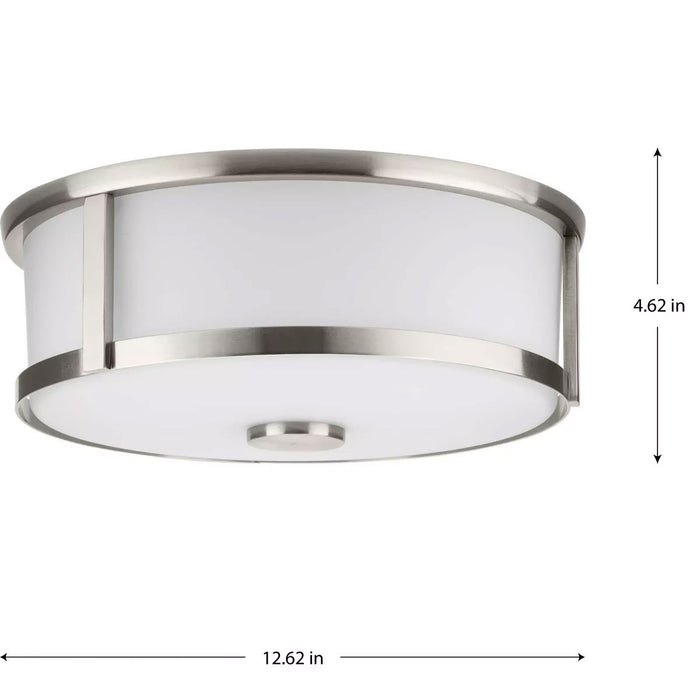 Progress Lighting Gilliam Collection 15W Two-Light Flush Mount Brushed Nickel (P350254-009)