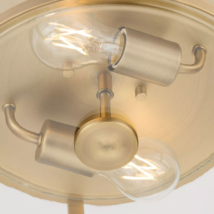 Progress Lighting Gilliam Collection 15W Two-Light Flush Mount Vintage Brass (P350253-163)