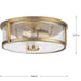 Progress Lighting Gilliam Collection 15W Two-Light Flush Mount Vintage Brass (P350253-163)