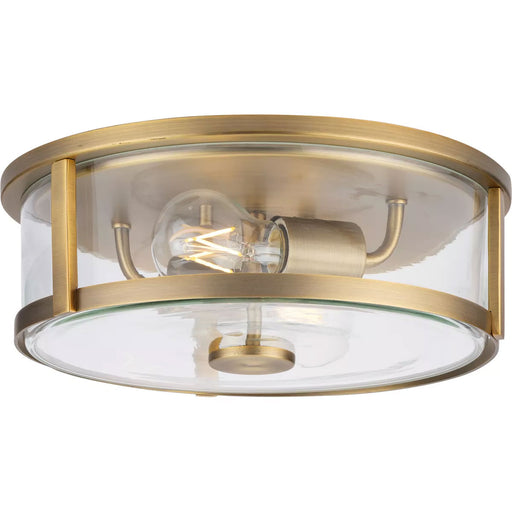 Progress Lighting Gilliam Collection 15W Two-Light Flush Mount Vintage Brass (P350253-163)