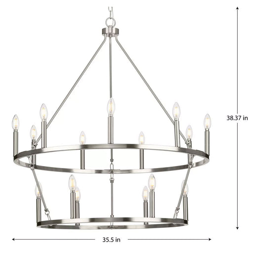 Progress Lighting Gilliam Collection 60W 15-Light Chandelier Brushed Nickel (P400315-009)