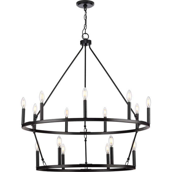 Progress Lighting Gilliam Collection 60W 15-Light Chandelier Matte Black (P400315-31M)