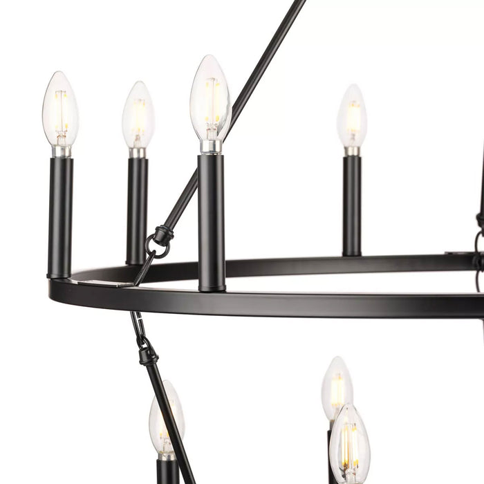 Progress Lighting Gilliam Collection 60W 15-Light Chandelier Matte Black (P400315-31M)