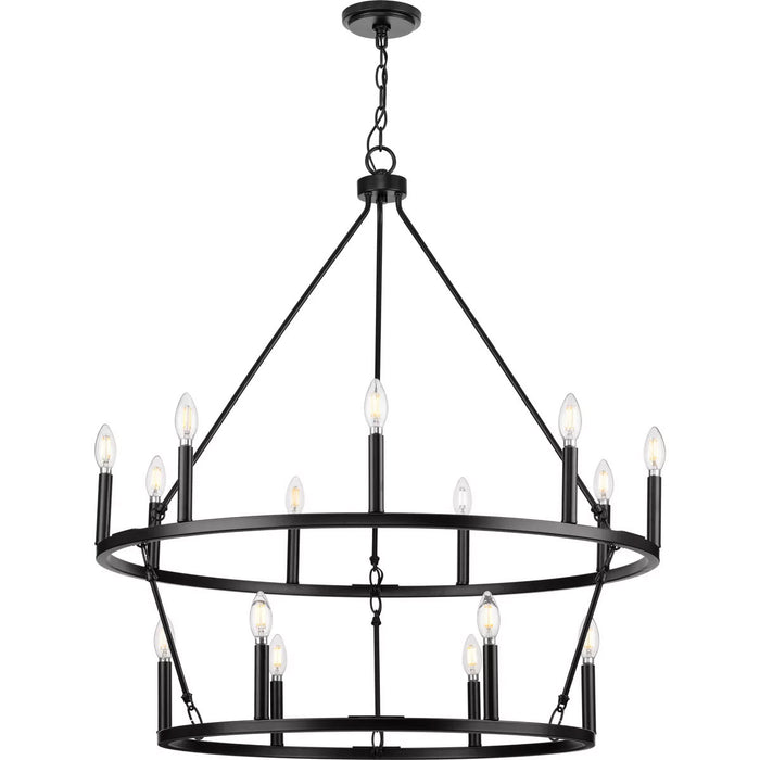 Progress Lighting Gilliam Collection 60W 15-Light Chandelier Matte Black (P400315-31M)