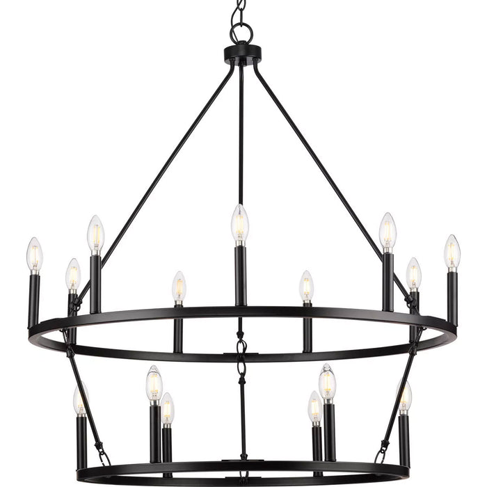 Progress Lighting Gilliam Collection 60W 15-Light Chandelier Matte Black (P400315-31M)