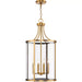 Progress Lighting Gilliam Collection 60W Four-Light Foyer Vintage Brass (P500391-163)