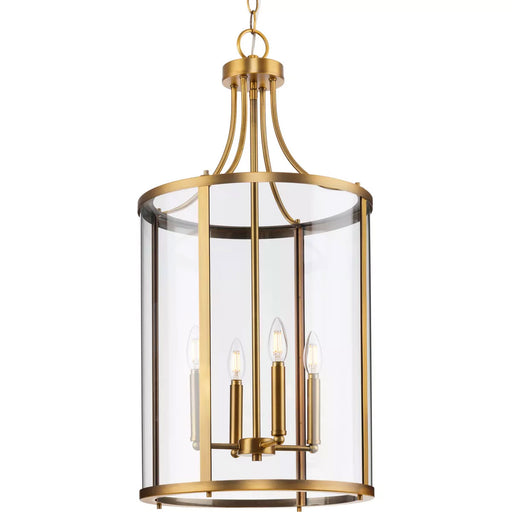 Progress Lighting Gilliam Collection 60W Four-Light Foyer Vintage Brass (P500391-163)