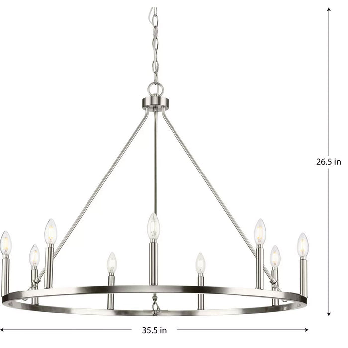 Progress Lighting Gilliam Collection 60W Nine-Light Chandelier Brushed Nickel (P400314-009)