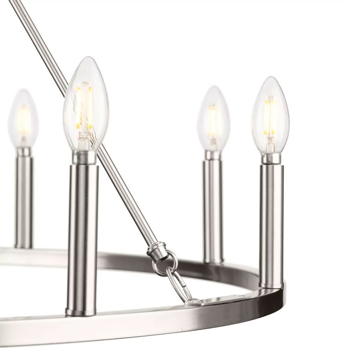 Progress Lighting Gilliam Collection 60W Nine-Light Chandelier Brushed Nickel (P400314-009)