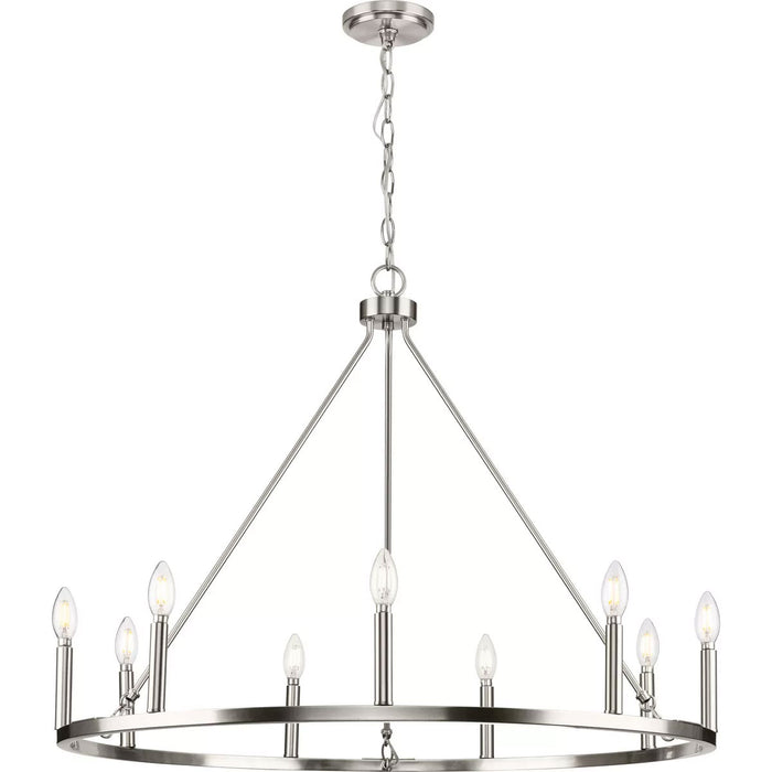 Progress Lighting Gilliam Collection 60W Nine-Light Chandelier Brushed Nickel (P400314-009)