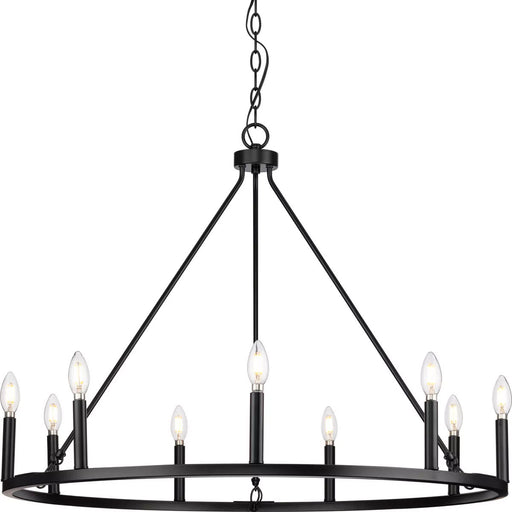 Progress Lighting Gilliam Collection 60W Nine-Light Chandelier Matte Black (P400314-31M)