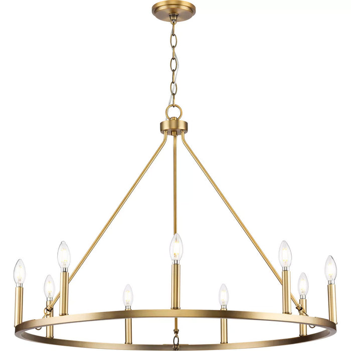 Progress Lighting Gilliam Collection 60W Nine-Light Chandelier Vintage Brass (P400314-163)