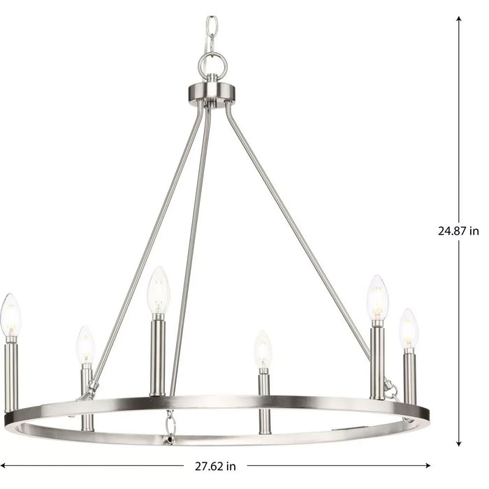 Progress Lighting Gilliam Collection 60W Six-Light Chandelier Brushed Nickel (P400313-009)