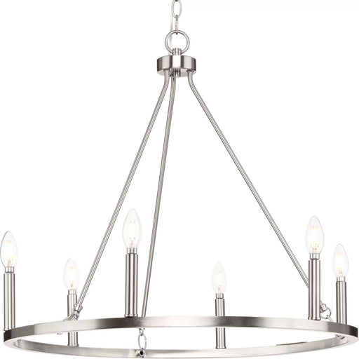 Progress Lighting Gilliam Collection 60W Six-Light Chandelier Brushed Nickel (P400313-009)