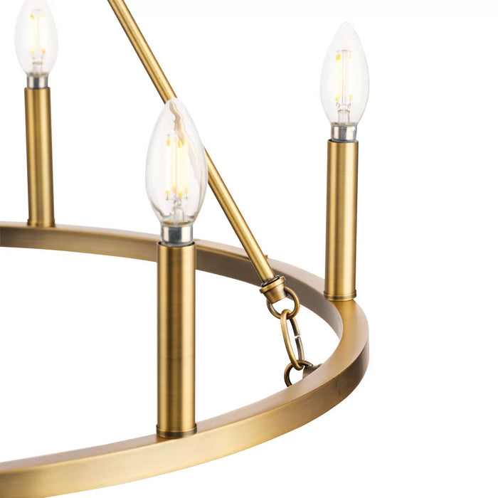 Progress Lighting Gilliam Collection 60W Six-Light Chandelier Vintage Brass (P400313-163)