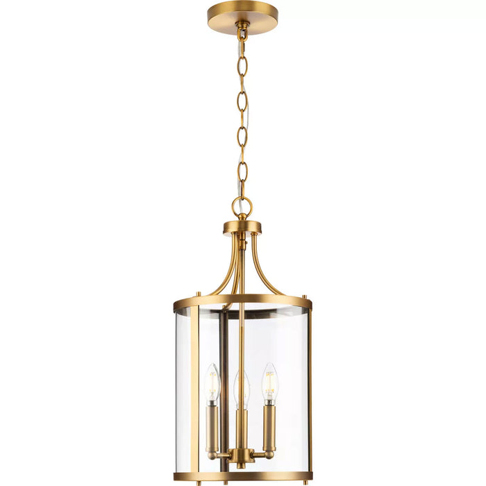 Progress Lighting Gilliam Collection 60W Three-Light Foyer Vintage Brass (P500390-163)