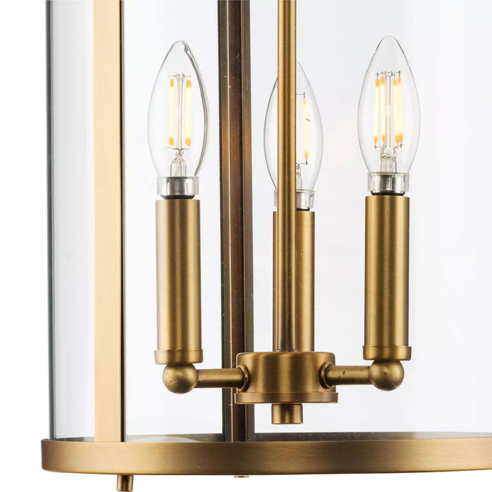 Progress Lighting Gilliam Collection 60W Three-Light Foyer Vintage Brass (P500390-163)