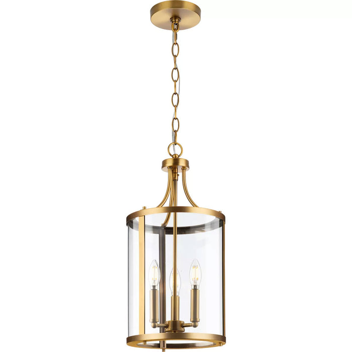 Progress Lighting Gilliam Collection 60W Three-Light Foyer Vintage Brass (P500390-163)