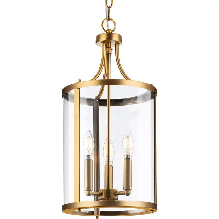 Progress Lighting Gilliam Collection 60W Three-Light Foyer Vintage Brass (P500390-163)