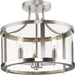 Progress Lighting Gilliam Collection 60W Three-Light Semi-Flush Mount Brushed Nickel (P350231-009)