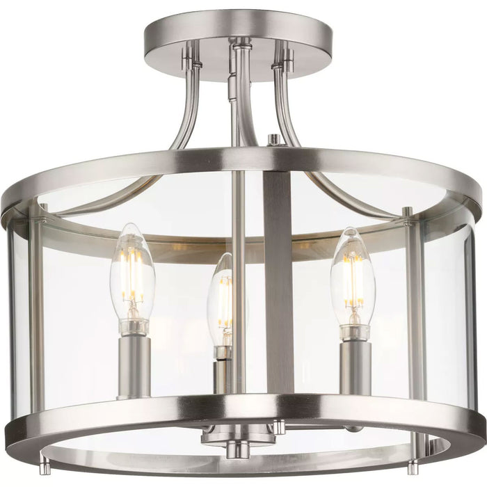 Progress Lighting Gilliam Collection 60W Three-Light Semi-Flush Mount Brushed Nickel (P350231-009)